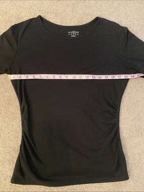 Lands' End Black Short Sleeve Crewneck Top